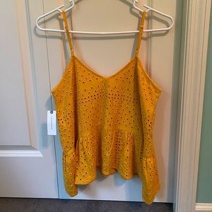 Anthropologie Eyelet Swing Tank